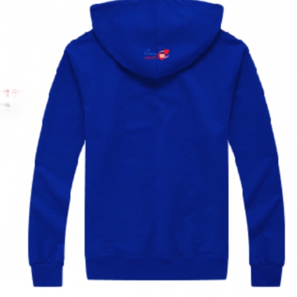 Crazy Hearts Embroidered Heart Hoodie in Blue - Picture 2 of 2